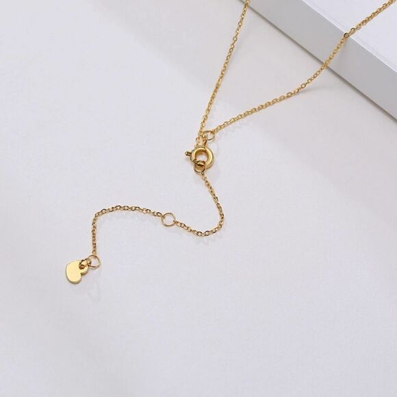 Gold Sideways Cross Necklace Cubic Zirconia Charm - Picture 3 of 8